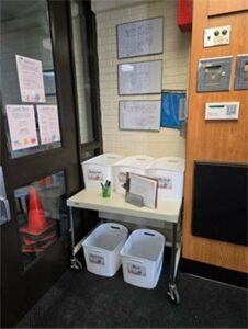 photo of place to drop of items for students